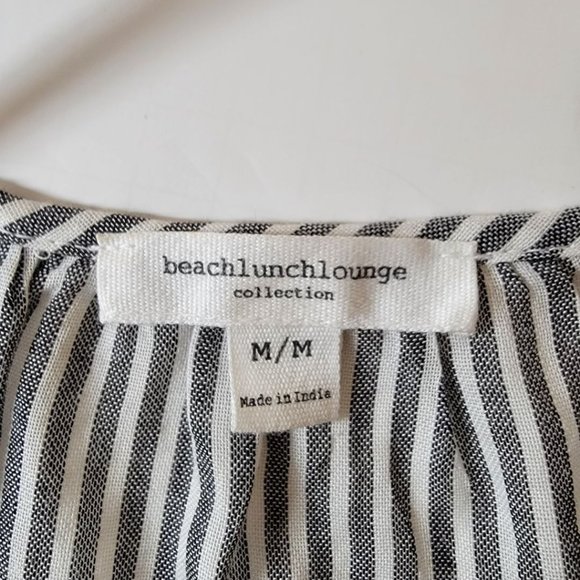 Beachlunchlounge Cold Shoulder Shirt Striped  100% Cotton - Picture 3 of 8